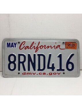 California Metal License Plate With 2023 Sticker DMV Collectible 8RND416